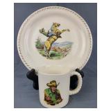 Roy Rogers plate and coffee mug