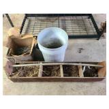 Nails and wooden toolbox