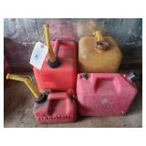 3 plastic gas cans