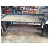 Steel shop table with vise