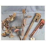 Breast drill, braces & pipe wrenches