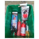 Fire extinguishers, propane torch & wire strippers