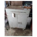 Rolling cabinet with Ridgid pipe vise