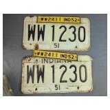 Vintage Indiana license plates