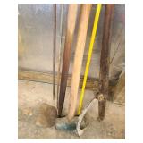 Cant hook, sledgehammer & hoe