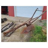 Horse drawn hillside plow