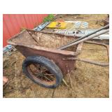 Concrete wheelbarrow & hoes