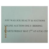 ONLINE AUCTION ONLY. STARTS FRIDAY MAY 2ND AT 6 P.