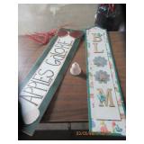 TWO HANGING WOOD DECOR SIGNS - DENMARK BELL