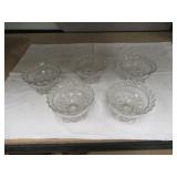 CLEAR GLASS BERRY BOWLS QTY (5)
