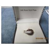 14K ROSE GOLD PLATE RING SIZE 10 / BELT BUCKLE PAT