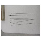 ANTIQUE HAT PINS - WHITE TIP - QTY (7) - DAMAGE ON