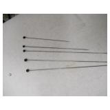 ANTIQUE HAT PINS - BLACK TIP - QTY (5)