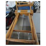 QTY (2) FOLDING CAMP STOOLS (ONE MISSING CLOTH BAC