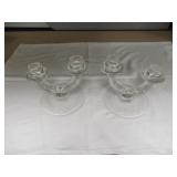GLASS CANDLE HOLDERS ETCHED GLASS