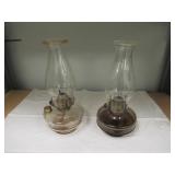QTY (2) VINTAGE OIL LAMPS 12 1/2" TALL