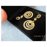 FASHION PAIR JEWELED GOLD EAR RINGS