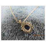 FASHION BLUE STONE NECKLACE - STAMPED ITALY