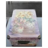 VINTAGE DECOR STORAGE BOX-BRASS CORNERS & HANDLES