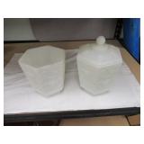 QTY (2) ANCHOR HOCKING 6.5" & FIREKING CANISTER W/