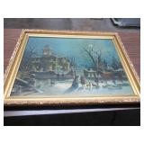 FRAMED PRINT "WINTER SCENE 25" X 32"