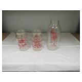 COTTAGE CHEESE JAR & JUICE BOTTLE QTY (3)