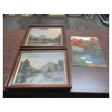 VINTAGE OIL PAINTING ON CANVAS (SOME DAMAGE) 18 1/