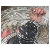 GLASS PLATTERS QTY (2) 13 1/4" AND 13 1/4" ACROSS