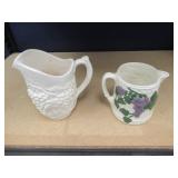 QTY (2) GRAPE PATTERN PITCHERS