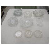 QTY (9) MISC CUT GLASS