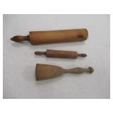 VINTAGE WOODEN KITCHEN UTENSILS - HANDLE MISSING O