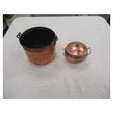 COPPER BUCKET AND POTPORRI POT