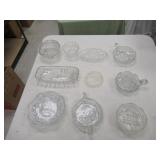 QTY (10) CLEAR CUT GLASS