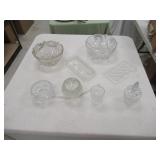 QTY (8) CUT CLEAR GLASS PIECES