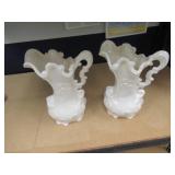 QTY (2) UNIQUE POTTER PITCHERS - 12" TALL