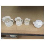 QTY (4) GRAPE PATTERN SUGAR AND CREAMERS