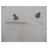 VINTAGE GLASS BATHROOM TOWEL BAR 15 1/4" LONG
