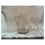10 glasses and pitcher