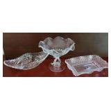 Candy dishes and pedestal bowl