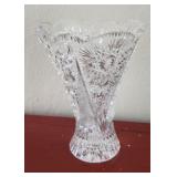 Heavy Cut Crystal Vase