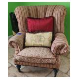 High Back Antq. Overstuffed Chair