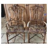 Set  High Back Rattan dining room chairs