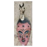Wood hand painted Tribal Mask