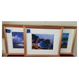 Set of 3 Signed Sea Coast Photos