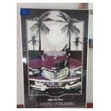 Large Framed Poster Palms w Car