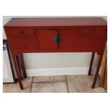 Red Wood Accent Table