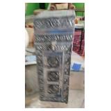 Silver Toned Wine Bottle Case w hinged lid