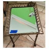 Mirrored Side Table with Beveled Glass
