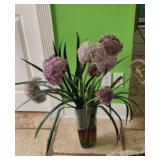 Glass vase with silk Florals