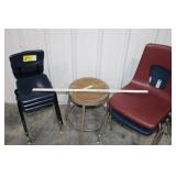 assortment of chairs & stool - 6 pcs